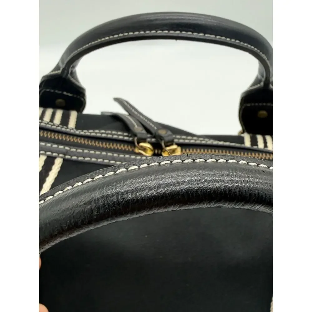 Burberry London Blue Label Black Canvas Leather Mini Boston Duffle Handbag⁠